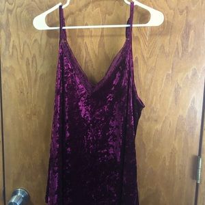 Torrid maroon velvet lace front plus size tank